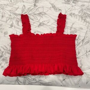 Forever 21 red ruffled crop top
